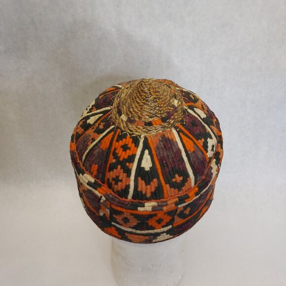 Turkmen chodur hat Afghan embroidery skull cap turkoman Tribal handmade Beanie - Picture 5 of 11